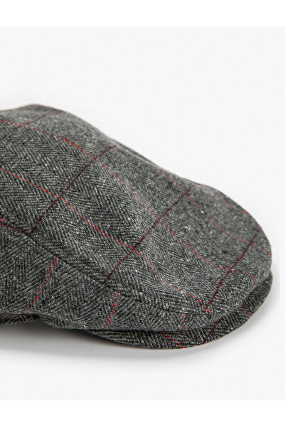 Koton Μίγμα μαλλί με καρό καπέλο καπέλο