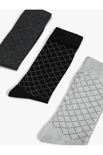 Koton Set șosete din 3 piese cu model geometric multicolor