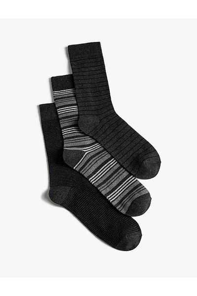 Koton Striped 3-Piece Socks Set Multicolored