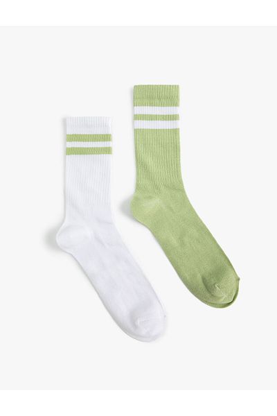 Koton Set de 2 șosete cu detaliu dungi multicolore