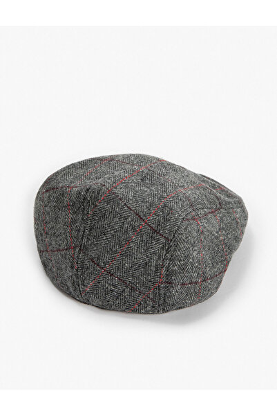 Koton Μίγμα μαλλί με καρό καπέλο καπέλο