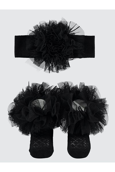 Minidamla Socks And Bandana Set 0-3 Months Black
