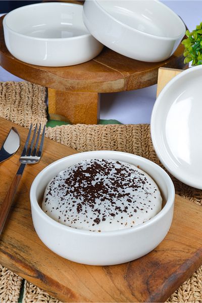 Heda Porselen Bol pentru sufle din porțelan Alya, 4 bucăți, 13 cm, bol pentru supă