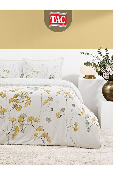 Taç Rowan Gray Organic Cotton Satin Double Bedding Set