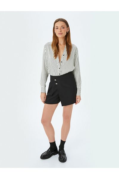 Koton black stripe Striped Satin Shirt