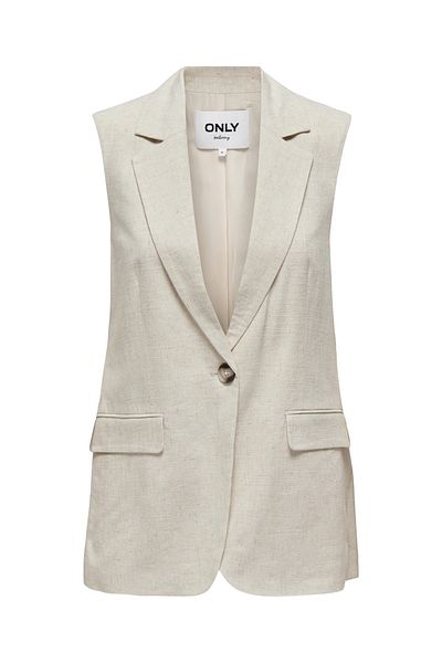 ONLY ONLAGNES Linen Women's Vest - S/L Linen BL Mel Vest TLR