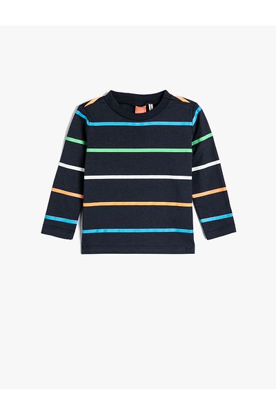 Koton Striped T-Shirt Long Sleeve Crew Neck Cotton