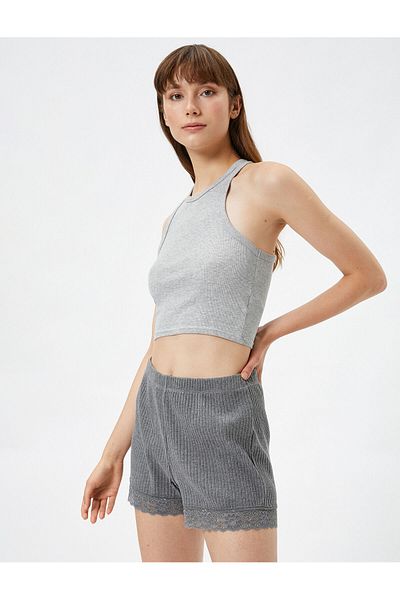 Koton Pantaloni scurți Pantaloni de pijama Detaliat cu dantela cu nervuri
