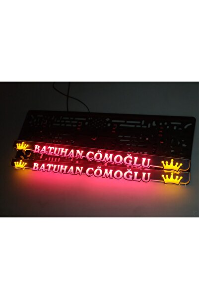 kuzutech 3 Boyutlu Led Işıklı Plakalık Gerçek Pleksi Lazer Kesim Yazı Alanı Ön Arka Için