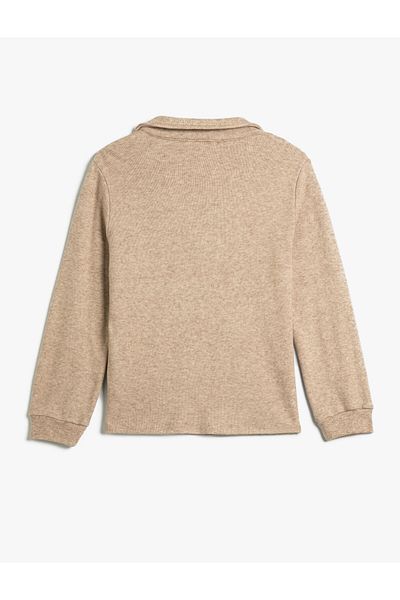 Koton Πιτζάμα Top Polo Λαιμόκοψη με μαλακή υφή, μακρύ μανίκι