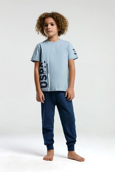 U.S. Polo Assn. Boy's Blue Short Sleeve Pajama Set