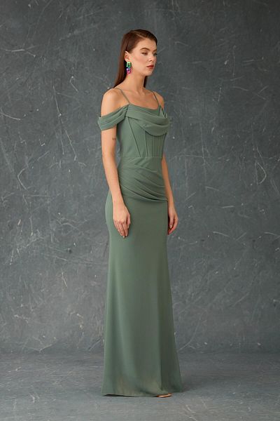 Carmen Çağla Straps Long Chiffon Evening Dress