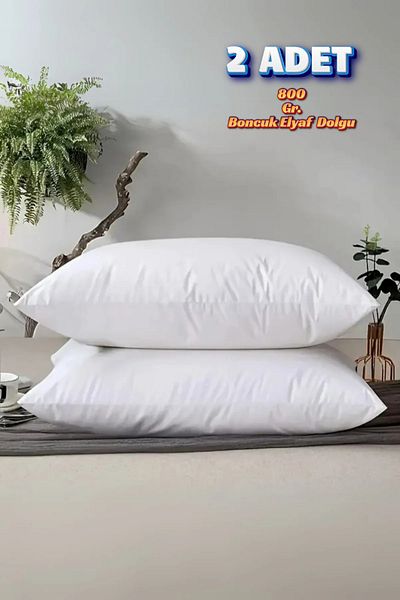 MoMMe 2 Pcs Pillow White Color 50X70 cm Sleeping Pillow Comfort Bead Fiber 800 Gr
