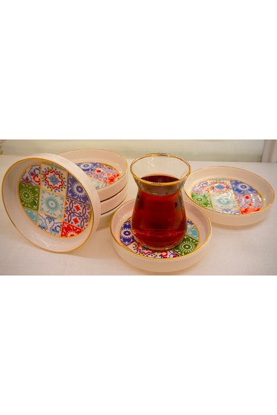DUKKANI ISTANBUL 18 Piece Ethnic Tea Cup Set - with Mirra Cup