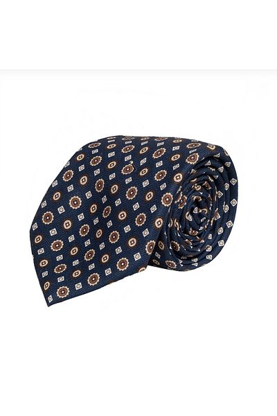 CROATE Navy Blue Soft Cotton Fabric Tie