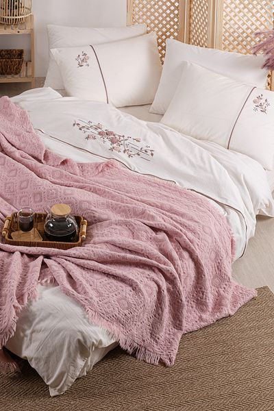 Unica Mira Piqued Duvet Cover Set Powder - 7 Pieces