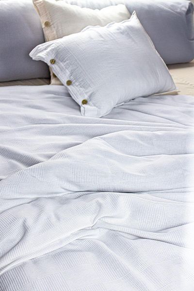 Cozy Nest Checkerboard Patterned Bedspread Hotel Type Luxury Pique/Single Pique White 160X220Cm