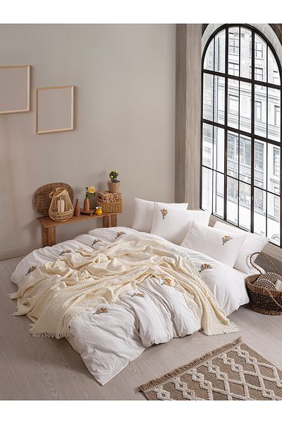 Unica Jade Pique Duvet Cover Set Mustard - 7 Pieces