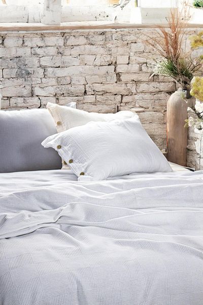 Cozy Nest Checkerboard Patterned Bedspread Hotel Type Luxury Pique/Single Pique White 160X220Cm