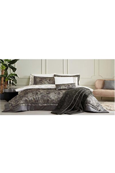 Özdilek 11 Parça Çeyiz Seti (Battaniye+Nevresim Takımı+Yatak Örtüsü)-Wind Antrasit