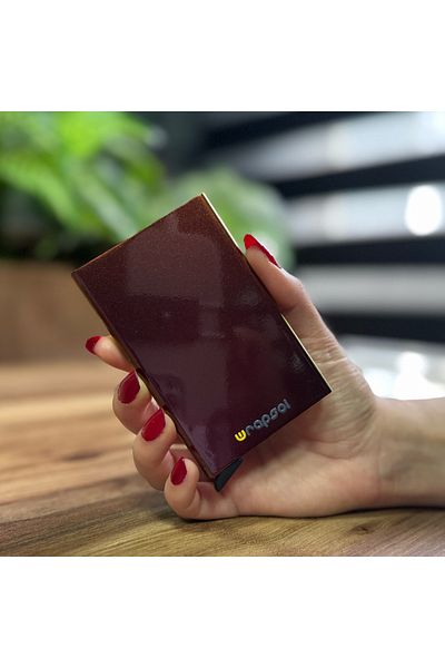 Wrapsol Bright Autumn - Θήκη κάρτας με μηχανισμό, Προστασία RFID, Αλουμινένια θήκη πιστωτικής κάρτας με αυτόματο μηχανισμό