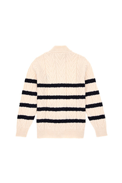 U.S. Polo Assn. Boy's Zippered Cream Knitwear Cardigan 50295651-Vr071