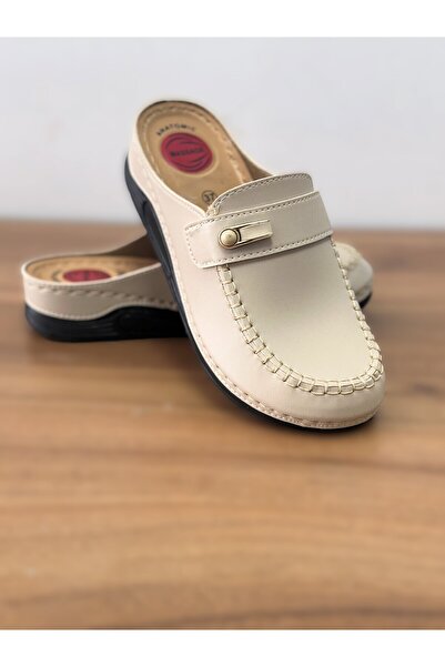 Ayakkabı City Ορθοπεδικές ανατομικές γυναικείες παντόφλες σε κρεμ χρώμα - Κλειστή σόλα, άνετο σχέδιο 4 εποχών