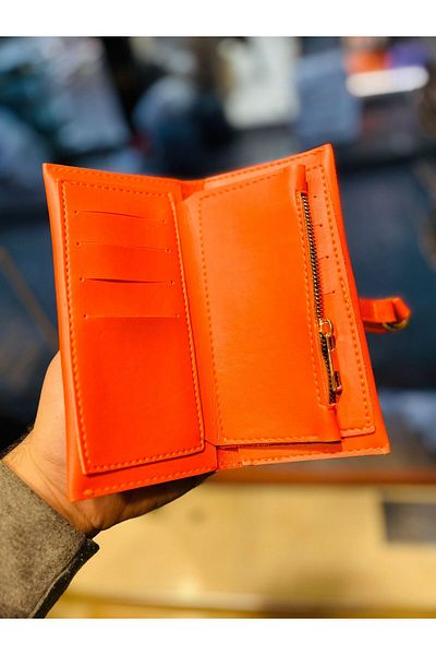 Just Polo محفظة نسائية برتقالية متعددة الأقسام
