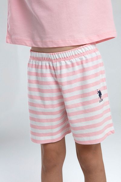 U.S. Polo Assn. Set pantaloni scurți roz pentru fete