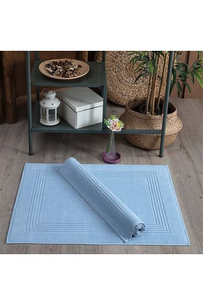 Sevim Set de 2 prosoape moi albastre - 60x80cm, 100% bumbac cu absorbție mare, model în dungi