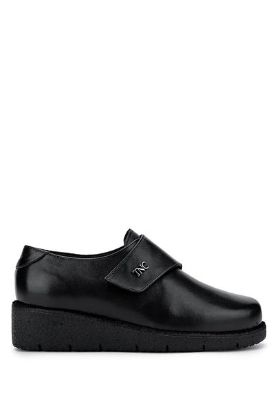 Tamer Tanca Woman's Genuine Leather Black Leather Casual Shoes
