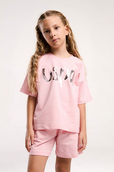 U.S. Polo Assn. BAZA. Polo Assn. Set pantaloni scurți roz pentru fete