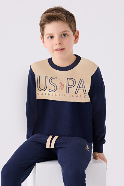 U.S. Polo Assn. Boy's Beige Pajama Set 50299489 -Vr011