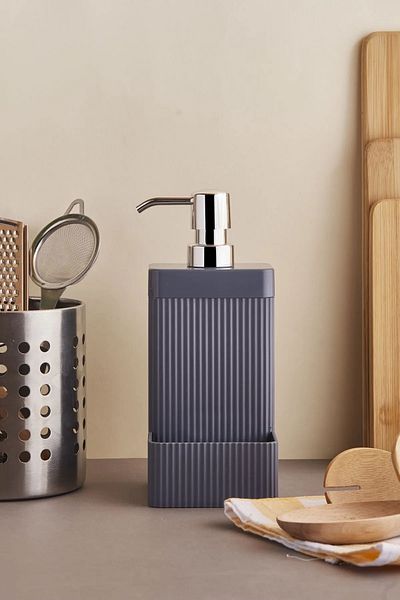 Kitchen Line Δοχείο υγρού σαπουνιού Lisbone με θάλαμο σφουγγαριού πιάτων και χρυσή αντλία