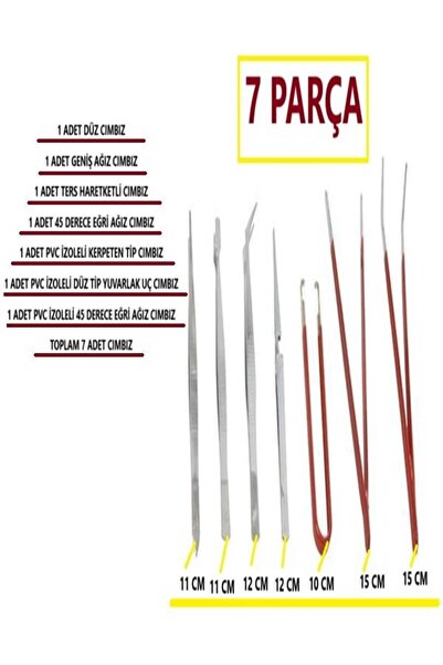 Speed Out Elektronikçi Cımbız Seti Profesyonel Cımbız 7 Parça Set Hassas Cımb...