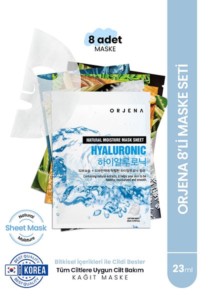 Orjena Natural Moisture Sheet Mask Suitable for All Skin Set of 7 Skin Care