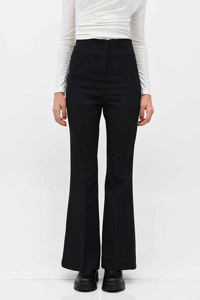 birizmoda Spanish Leg Fabric Trousers - Black
