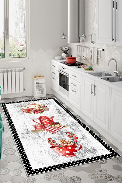 Confidence Home Dijital Baskı Yıkanabilir Kaymaz Taban Mutfak Halısı