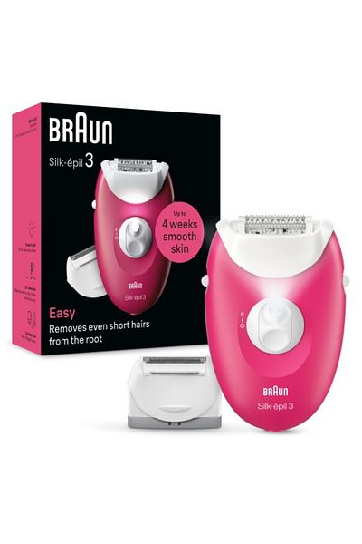 Braun Silk-épil 3, Easy Hair Removal Device, Smart Light, 20 Microgrip Tweezers, Corded Use SE 3032