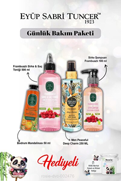 Eyüp Sabri Tuncer Vücut Spreyi Deep Charm, Frambuaz Tonik ve Şampuan, Krem Bo...