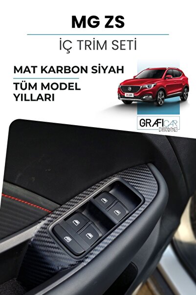 GRAFİCAR MG ZS İç Trim Folyo Kaplama Set/ Mat Karbon Siyah