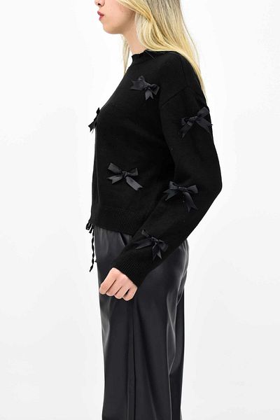 birizmoda Pulover cu panglică - negru