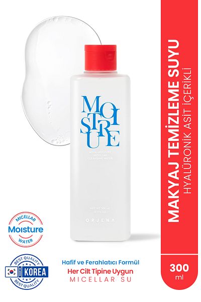 Orjena Aqua Moisture Cleansing - Face and Make-up Cleansing Water 300ml, Moisturizer