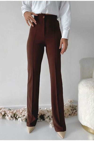 ARENTIA Women's Wide Leg Palazzo Pants with Front Stitching Detail
