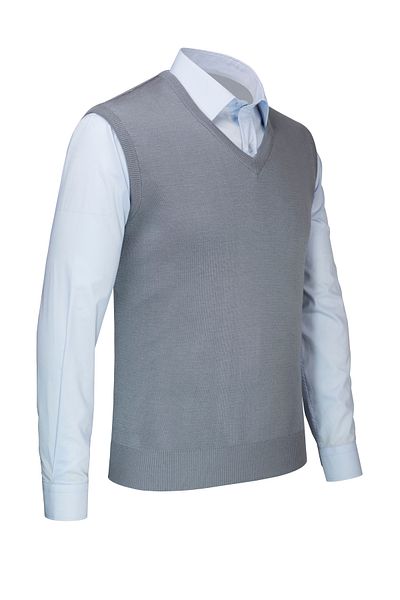 Çizgi Triko Men's V-Neck Striped Knitwear Sweater - Color Winter Steel Knit Classic Fit - 4241H