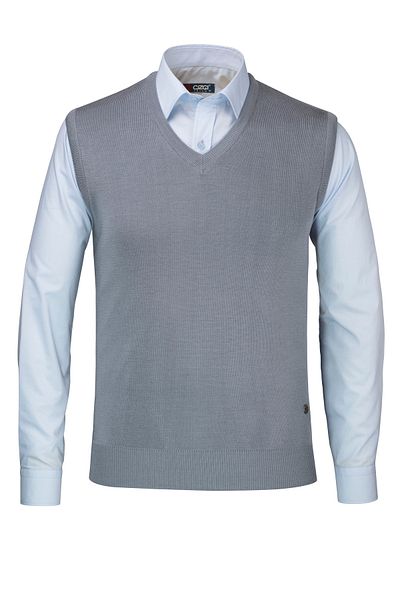Çizgi Triko Men's V-Neck Striped Knitwear Sweater - Color Winter Steel Knit Classic Fit - 4241H