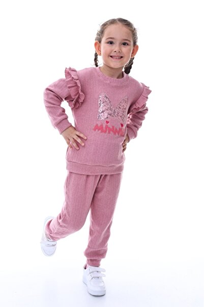 minikiss Sequin Embroidered Girls' Tracksuit Set
