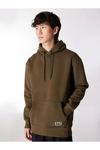 The Crow Kapüşon Yaka Haki Erkek Sweatshırt TC3911