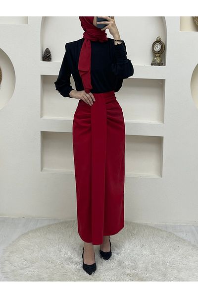 Modamorfo Pleated Skirt with Draped Front