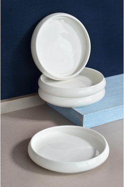 Karçiçeği Home Set of 4 Round Porcelain Cake Plates 18cm